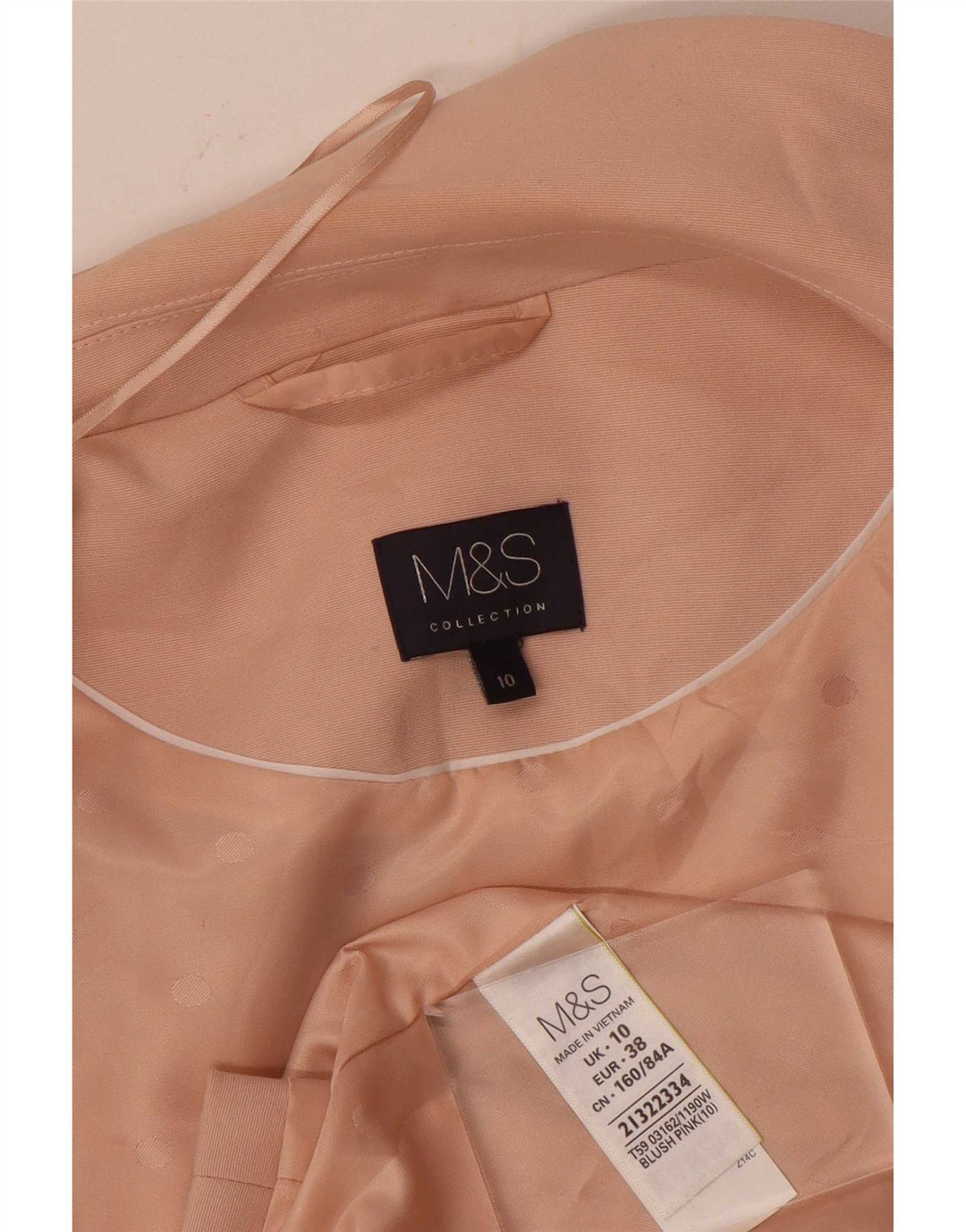 Marks & Spencer Womens Longline Sleeveless Blazer Jacket UK 10 Small Pink