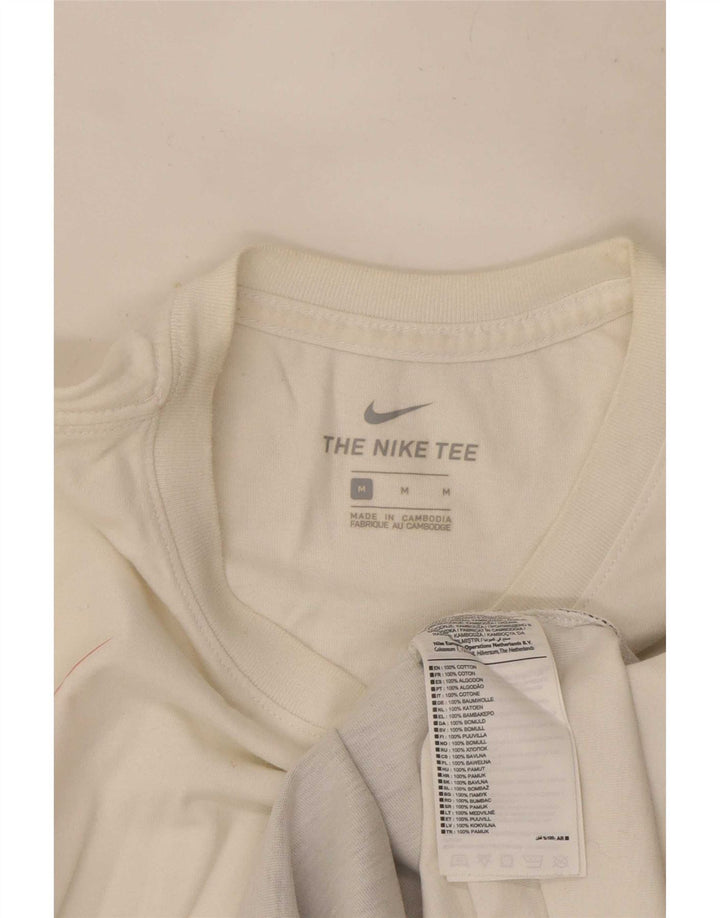 Nike Mens Graphic T-Shirt Top Medium White Colourblock Cotton