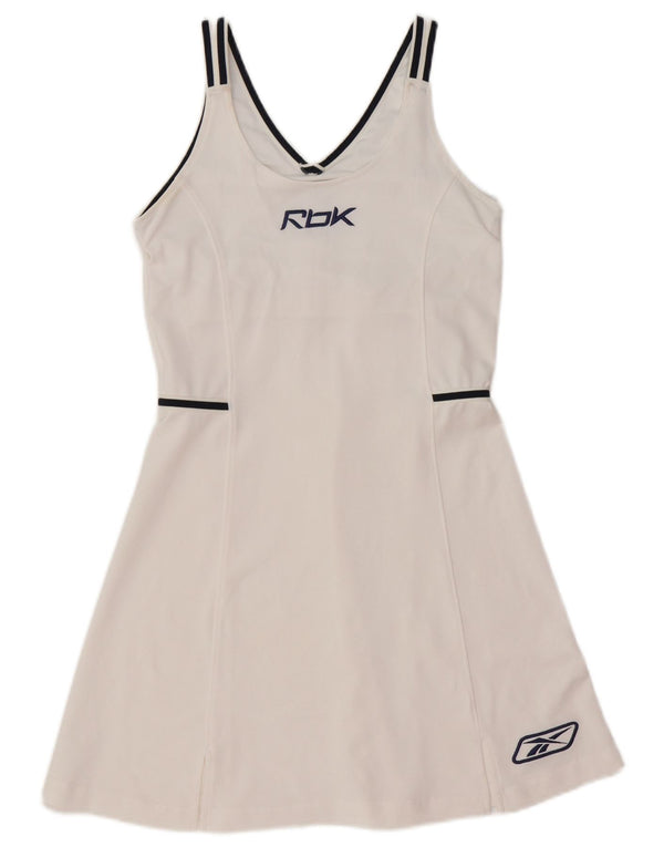 REEBOK Womens Graphic Tennis Dress UK 10 Small  White