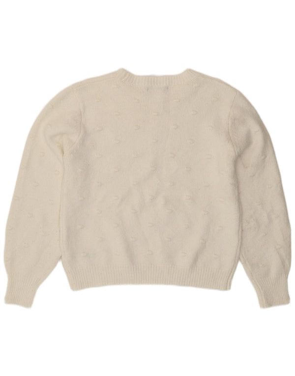 Marks & Spencer Womens Crew Neck Jumper Sweater UK 14 Medium White