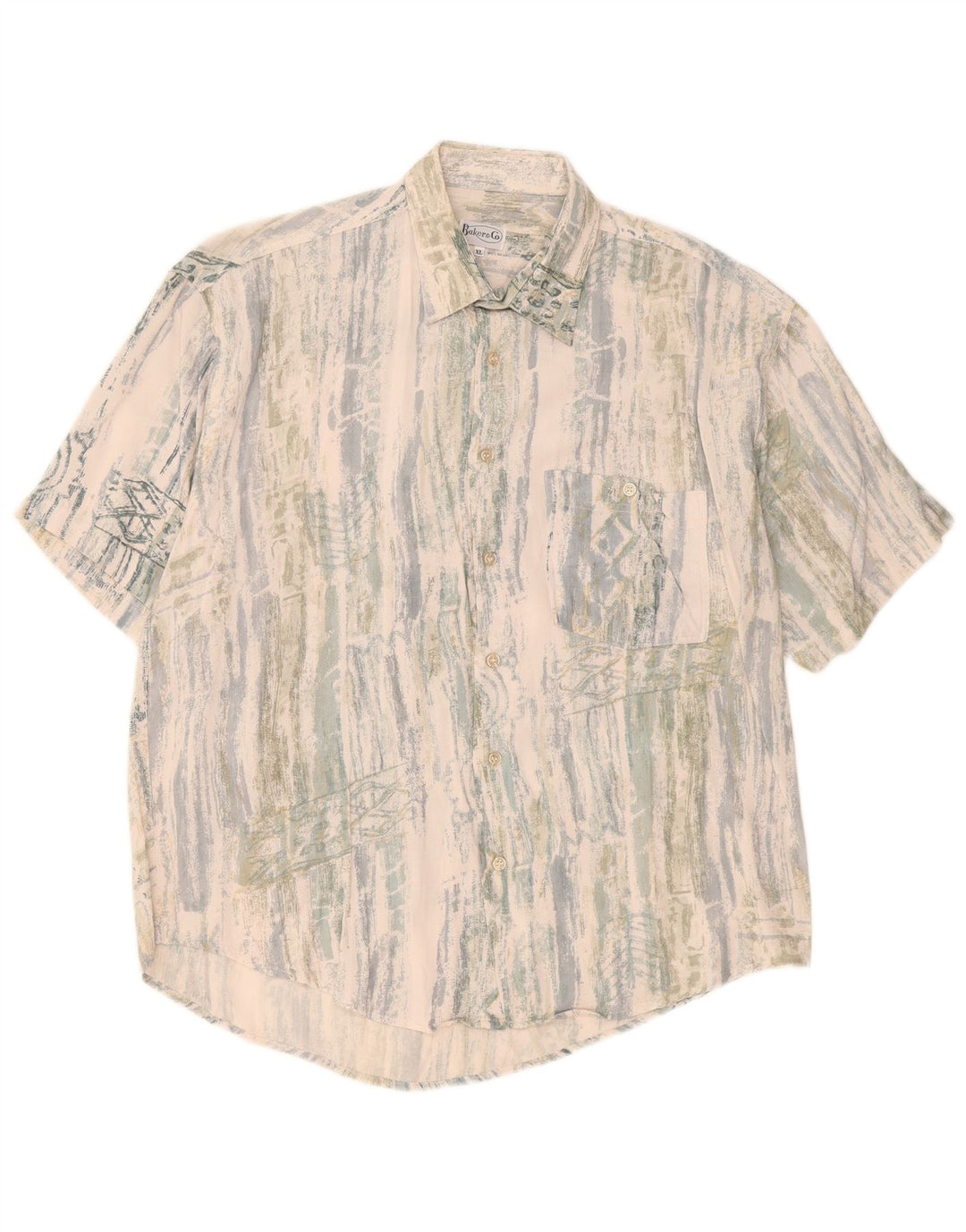 Vintage Mens Short Sleeve Shirt XL Multicoloured Striped