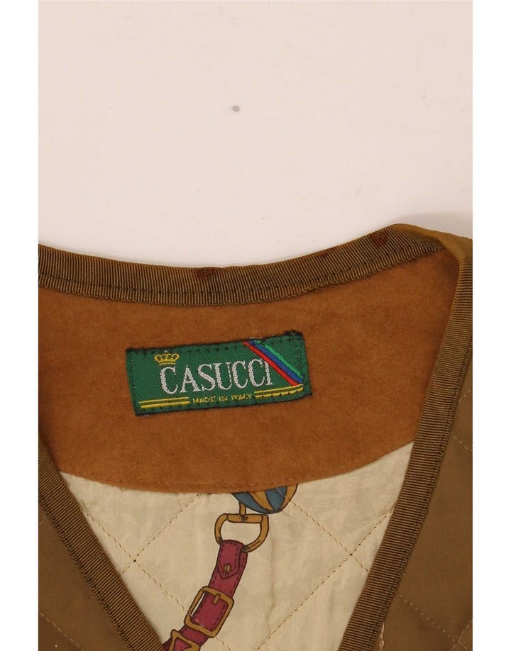 Casucci Mens Quilted Gilet UK 36 Small Khaki Polyester