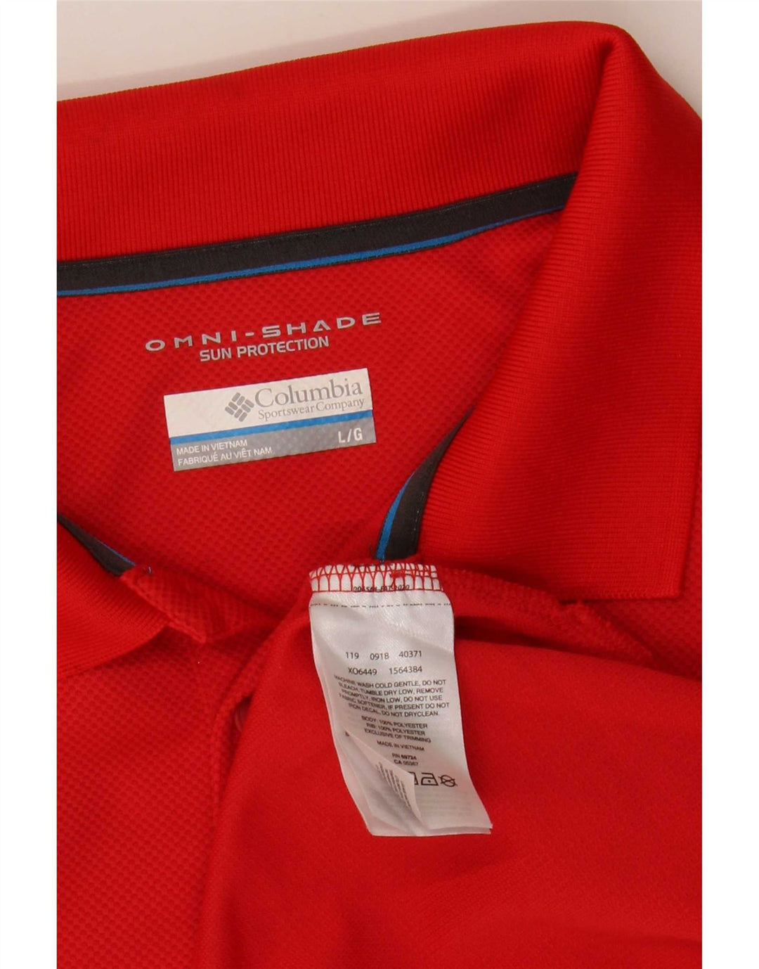 Columbia Mens Omni-Shade Polo Shirt Large Red Polyester