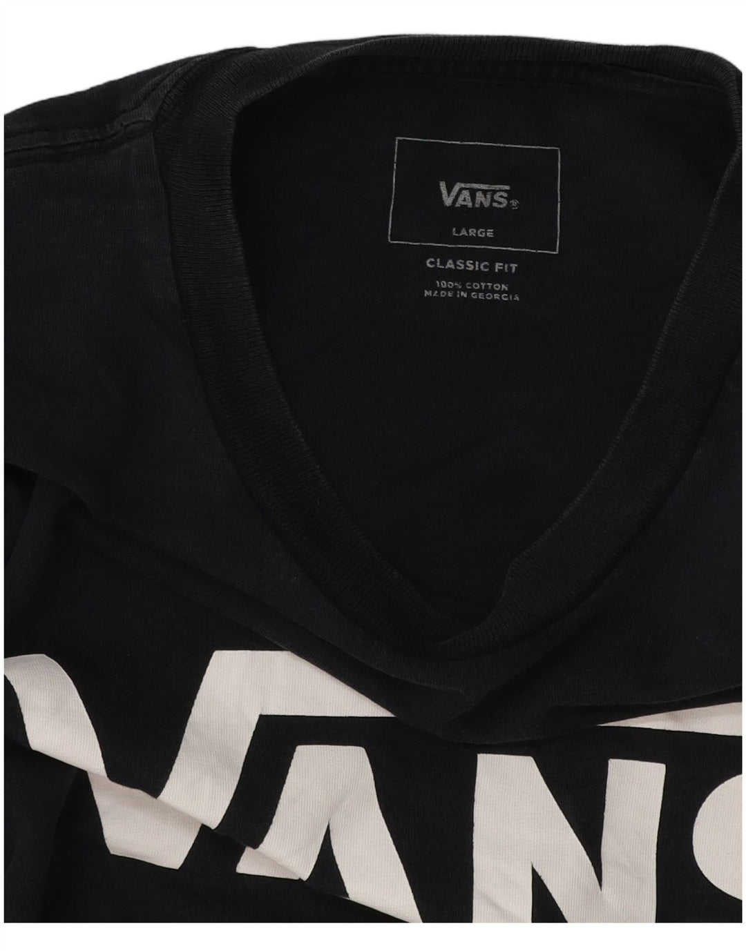 VANS Mens Classic Fit Graphic T-Shirt Top Large Navy Blue Cotton