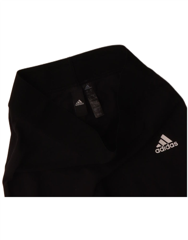 ADIDAS Womens Leggings UK 8/10 Small  Black Cotton