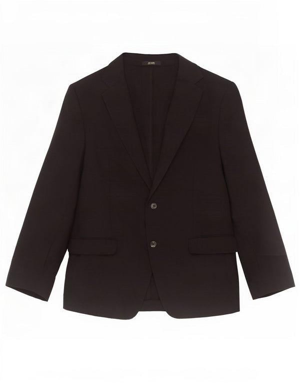 Massimo Dutti Mens 2 Button Blazer Jacket EU 56 XL Black Wool