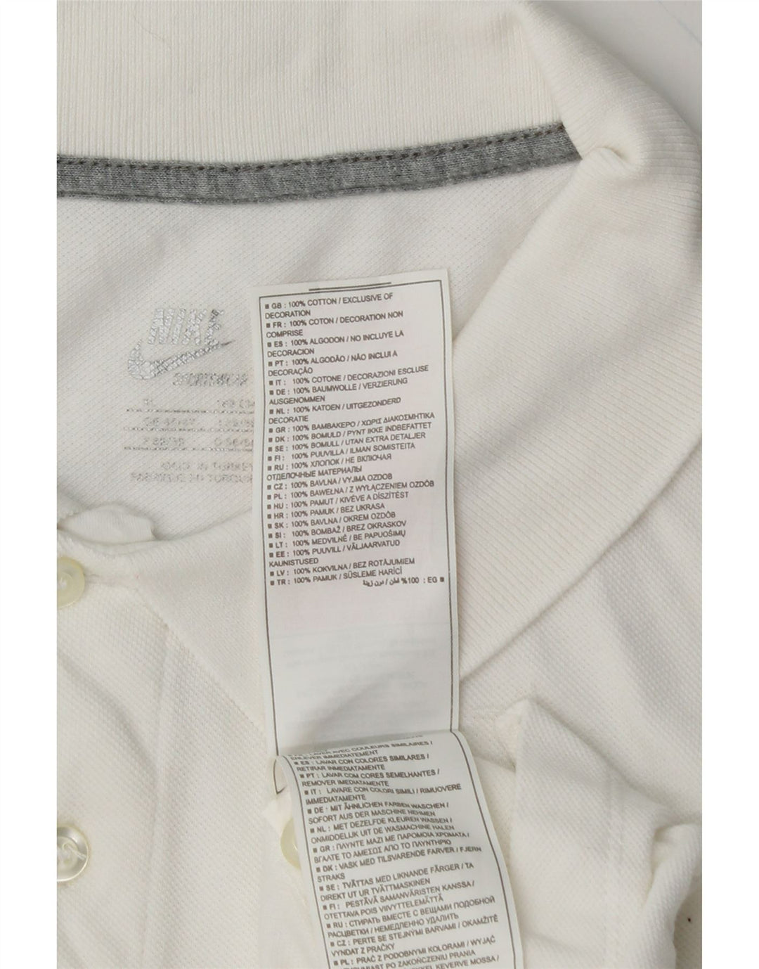 NIKE Mens Polo Shirt Large White Cotton Vintage Nike and Second-Hand Nike from Messina Hembry 