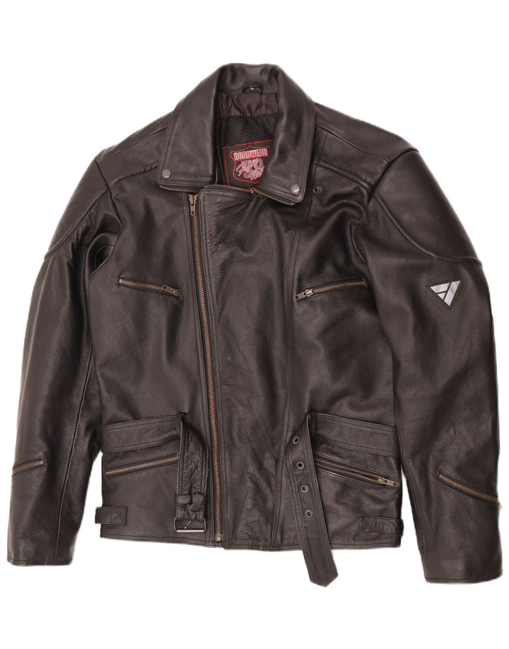 Modeka Womens Motorcycle Biker Jacket UK 16 Large Black Leather