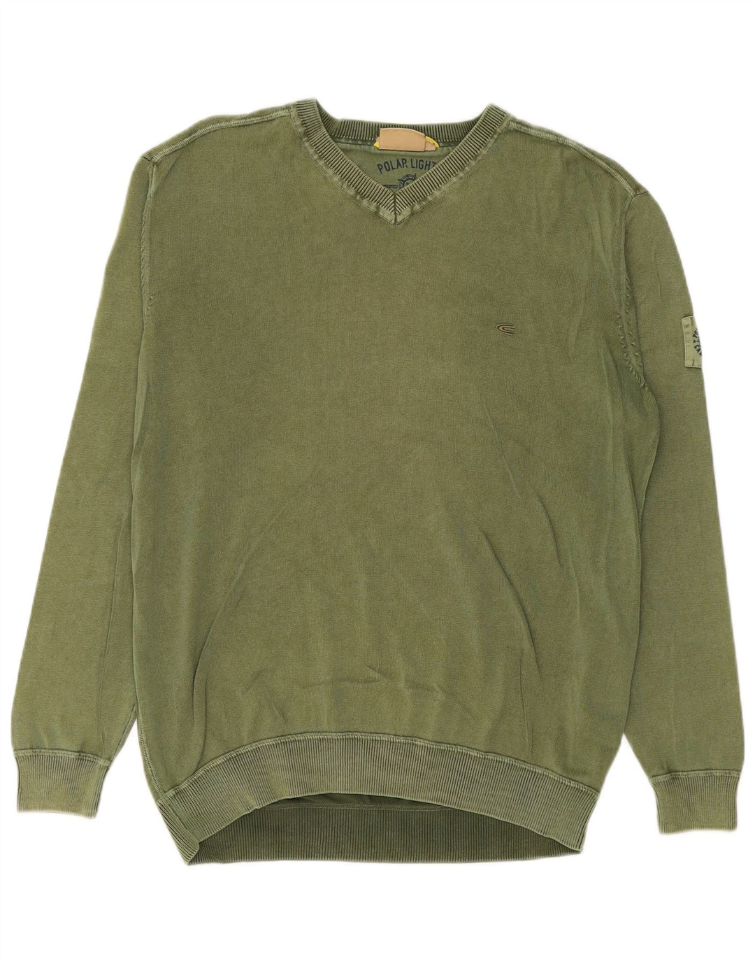 CAMEL ACTIVE Mens V-Neck Jumper Sweater Large Khaki Cotton