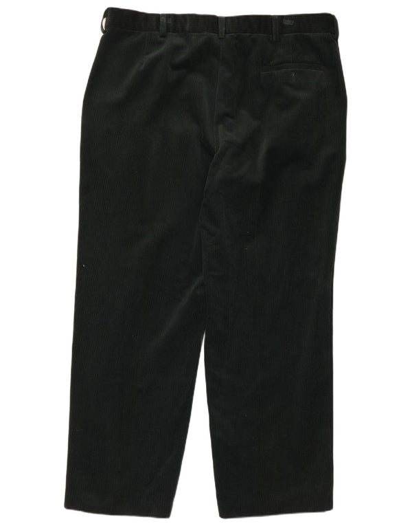 Marks & Spencer Mens Straight Corduroy Trousers W40 L29 Green Cotton