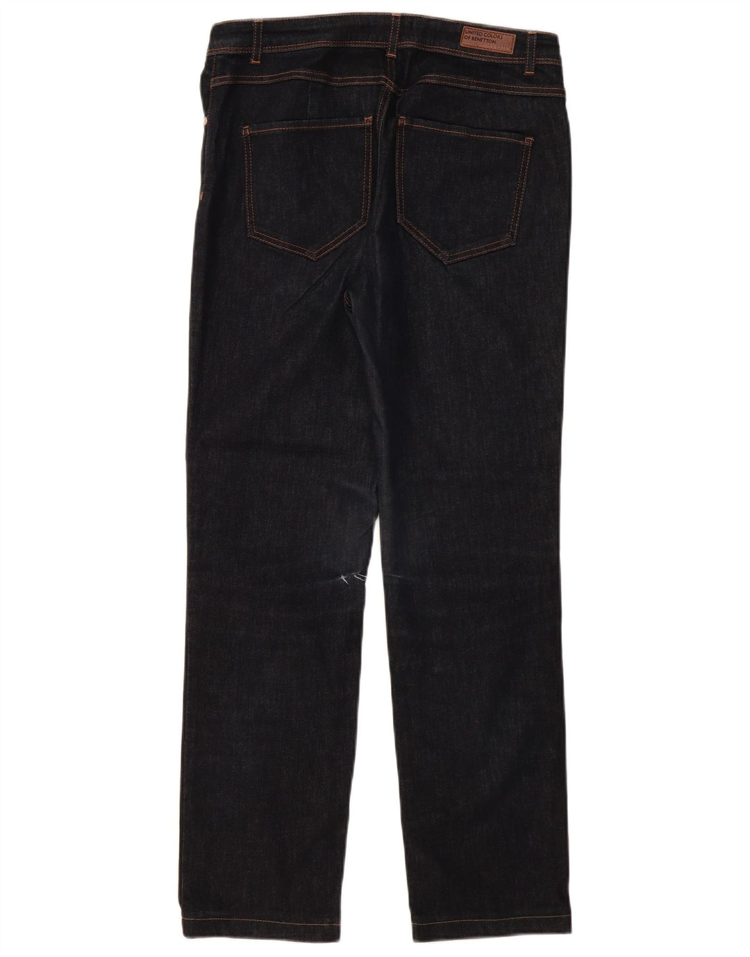 BENETTON Womens Straight Jeans W31 L30 Navy Blue Cotton