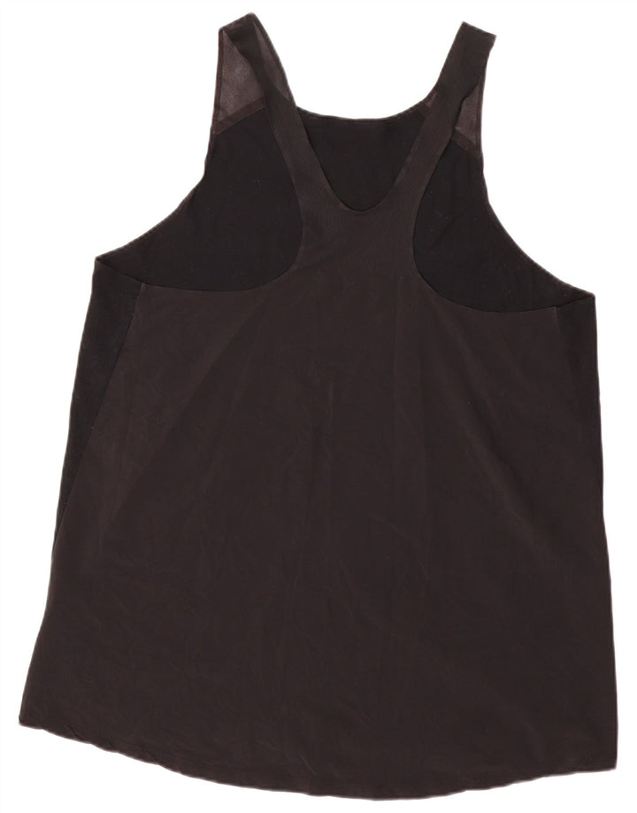 NIKE Womens Vest Top UK 18 XL Black Colourblock Polyester