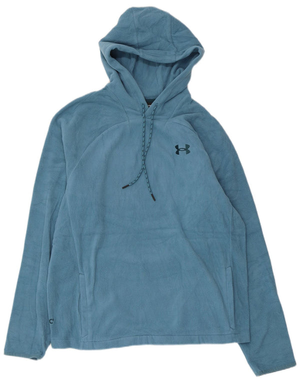 UNDER ARMOUR Mens Polartec Hooded Fleece Jumper Medium Blue