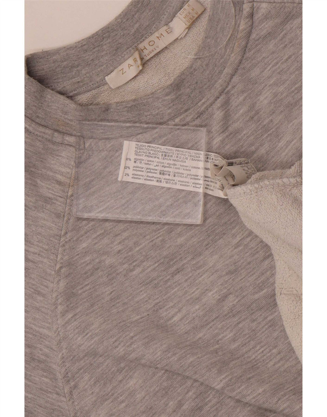 Zara Womens Oversized Sweatshirt Jumper UK 14 Medium Grey Cotton