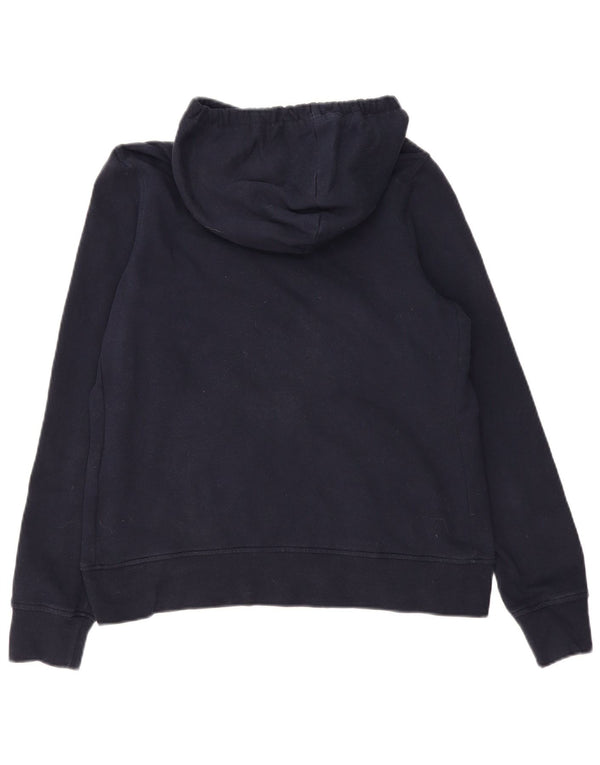 Helly Hansen Womens Graphic Hoodie Jumper UK 14 Medium Navy Blue Cotton