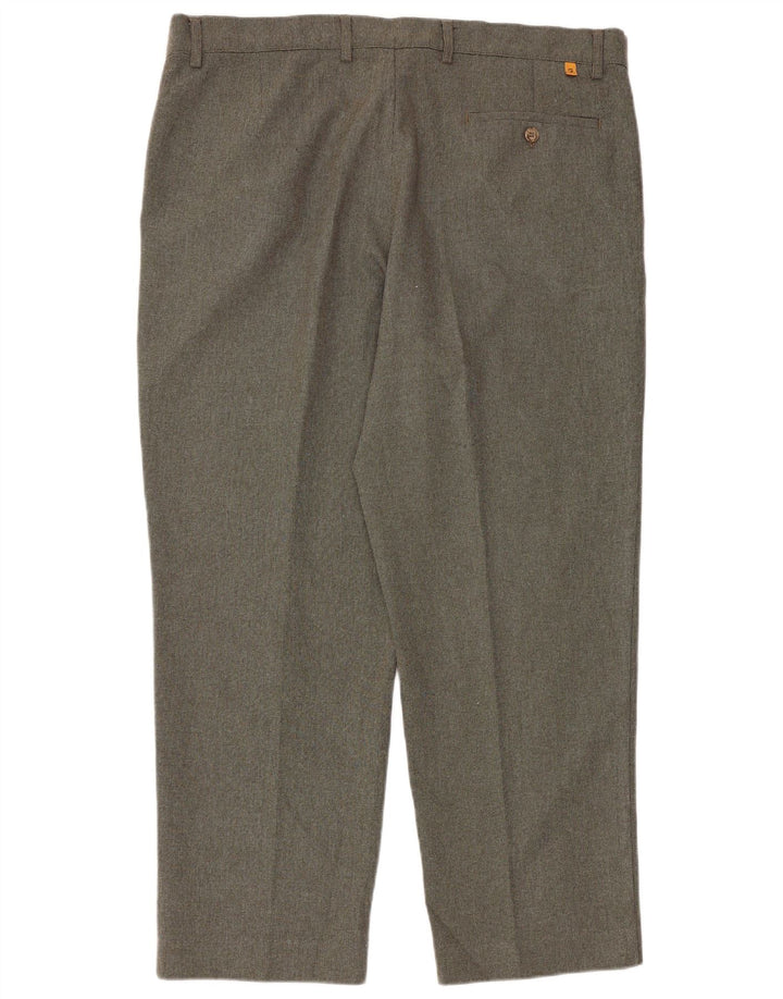 FARAH Womens Straight Chino Trousers W40 L29 Green Check Polyester