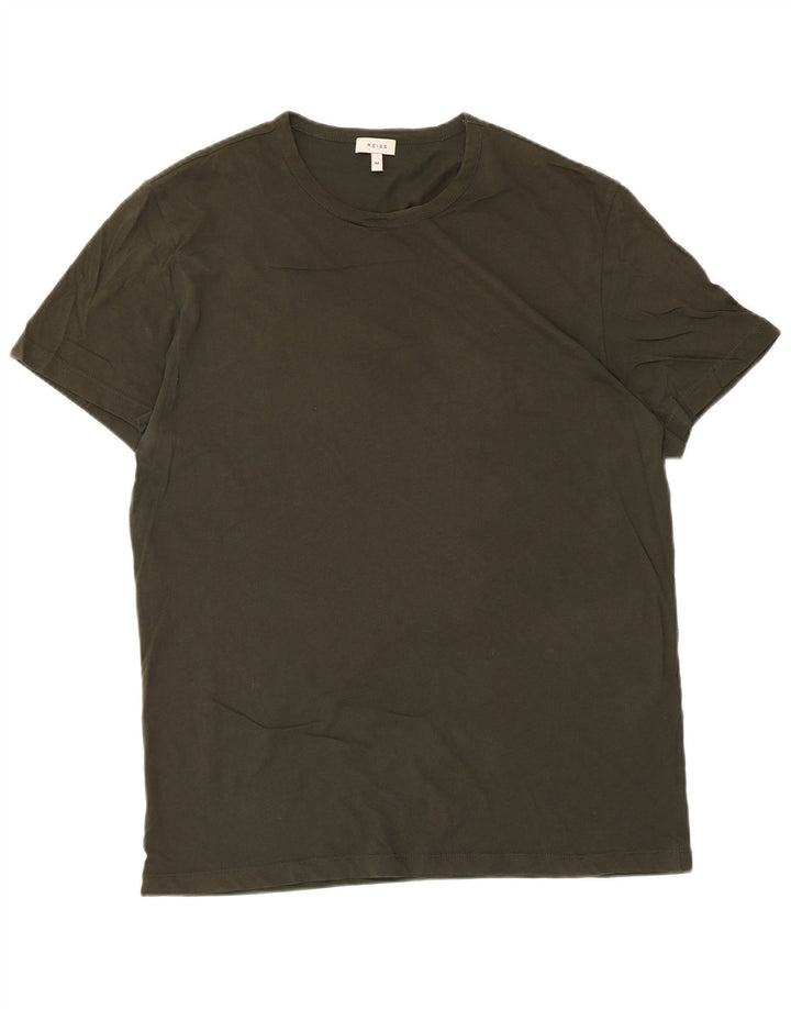 Reiss Mens T-Shirt Top Medium Khaki Cotton
