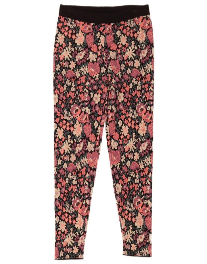 Zara Womens Leggings UK 8 Small Multicoloured Floral Polyester
