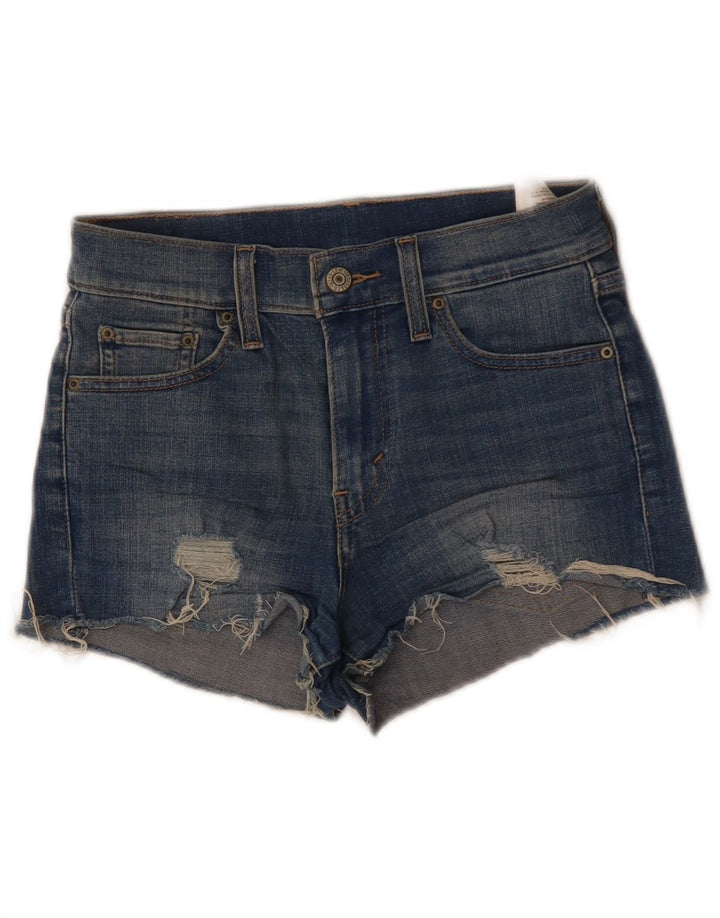 LEVI'S Womens 501 Distressed Denim Shorts W24 XS Blue Cotton