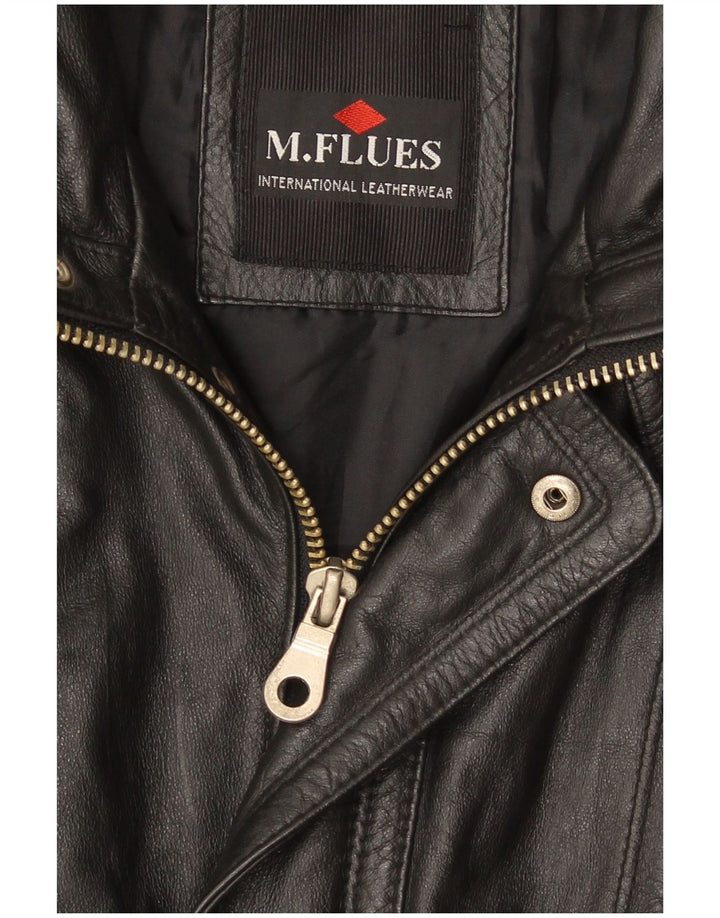 M. Flues Mens Leather Jacket UK 40 Large Black