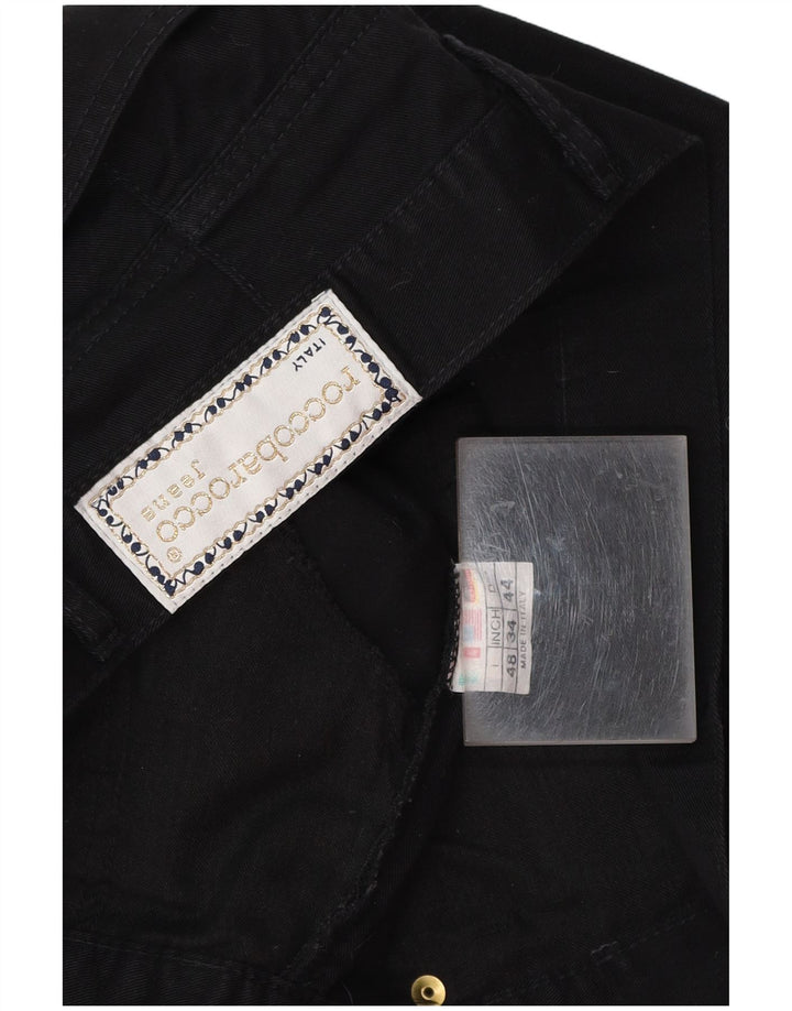 ROCCOBAROCCO Womens Slim Cropped Jeans IT 48 XL W34 L25 Black Cotton