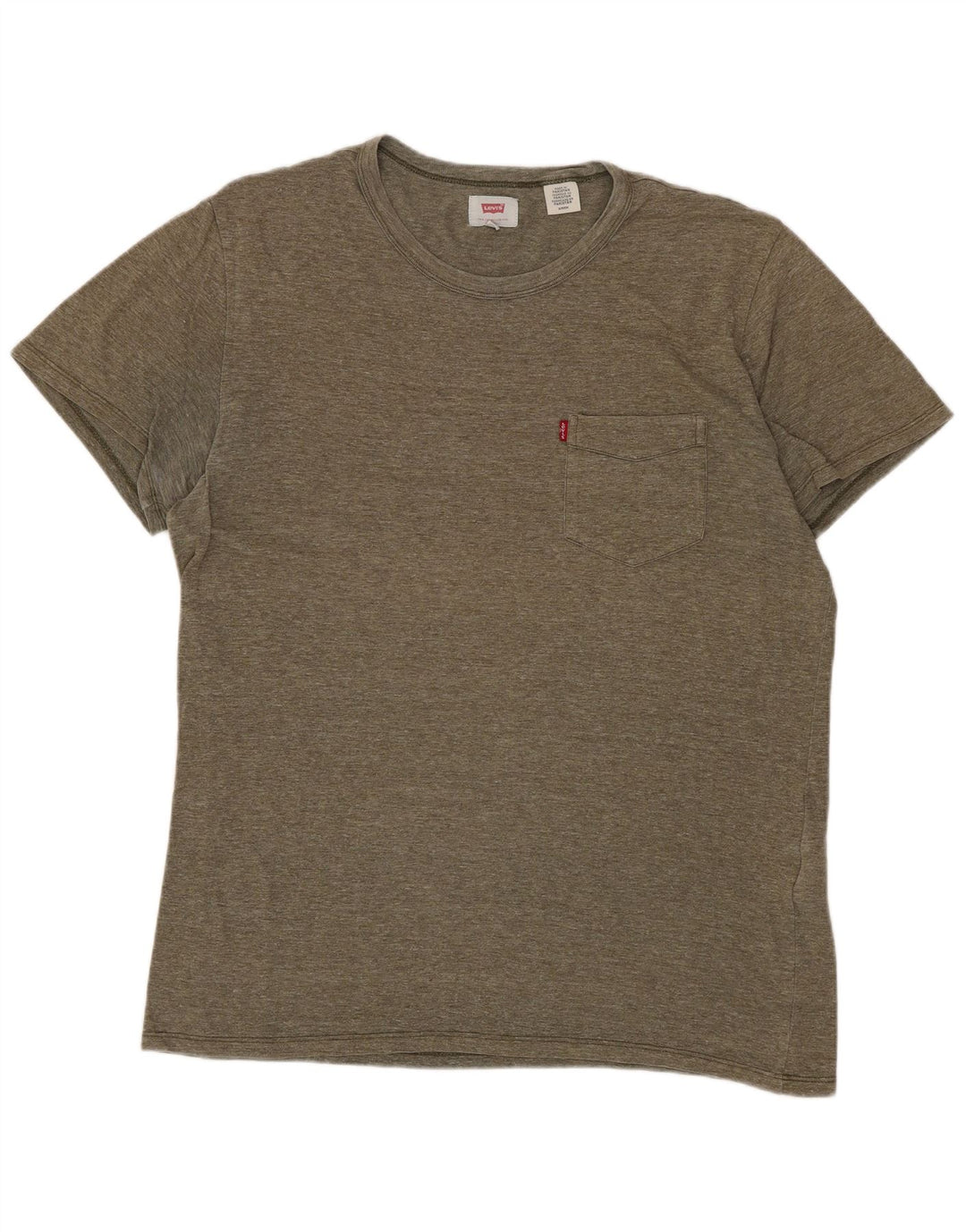LEVI'S Mens T-Shirt Top Small Khaki Flecked Cotton