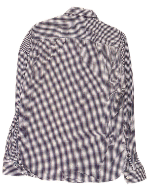 Crew Clothing Mens Slim Fit Shirt Small Navy Blue Gingham Cotton