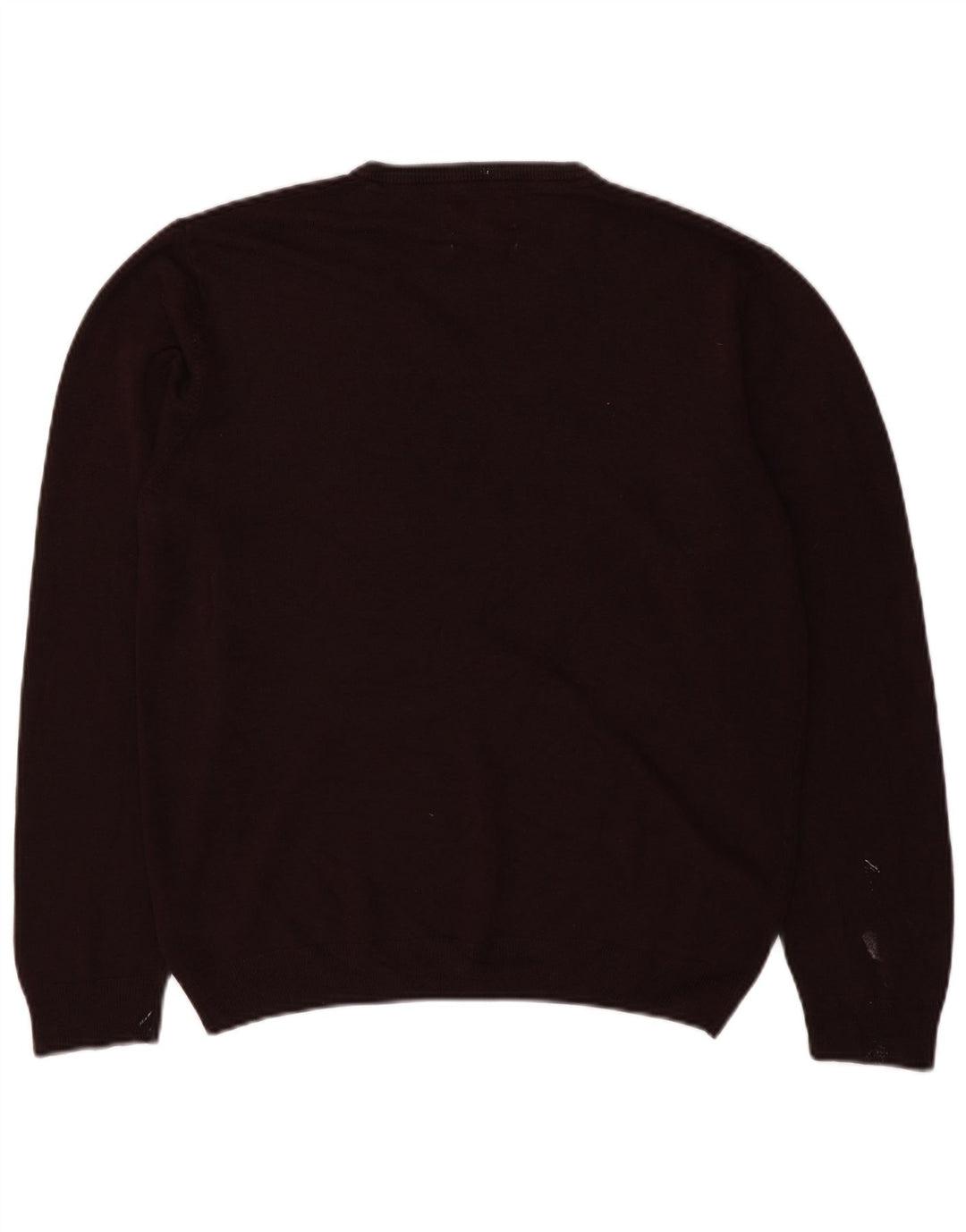 Marks & Spencer Mens V-Neck Jumper Sweater Large Brown Acrylic