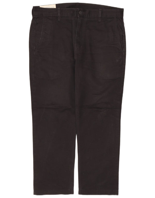 Levi's Mens Straight Chino Trousers W33 L25 Black Cotton
