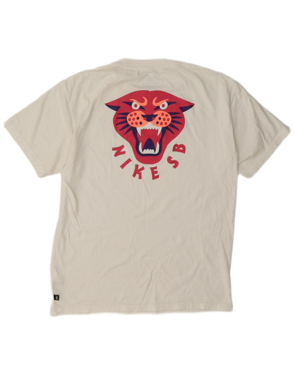 Nike Mens SB Panther Loose Fit Graphic T-Shirt Top Small White Cotton