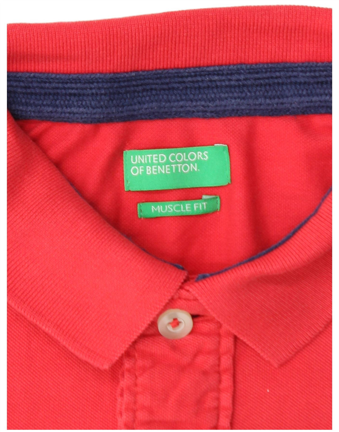BENETTON Mens Muscle Polo Shirt Medium Red