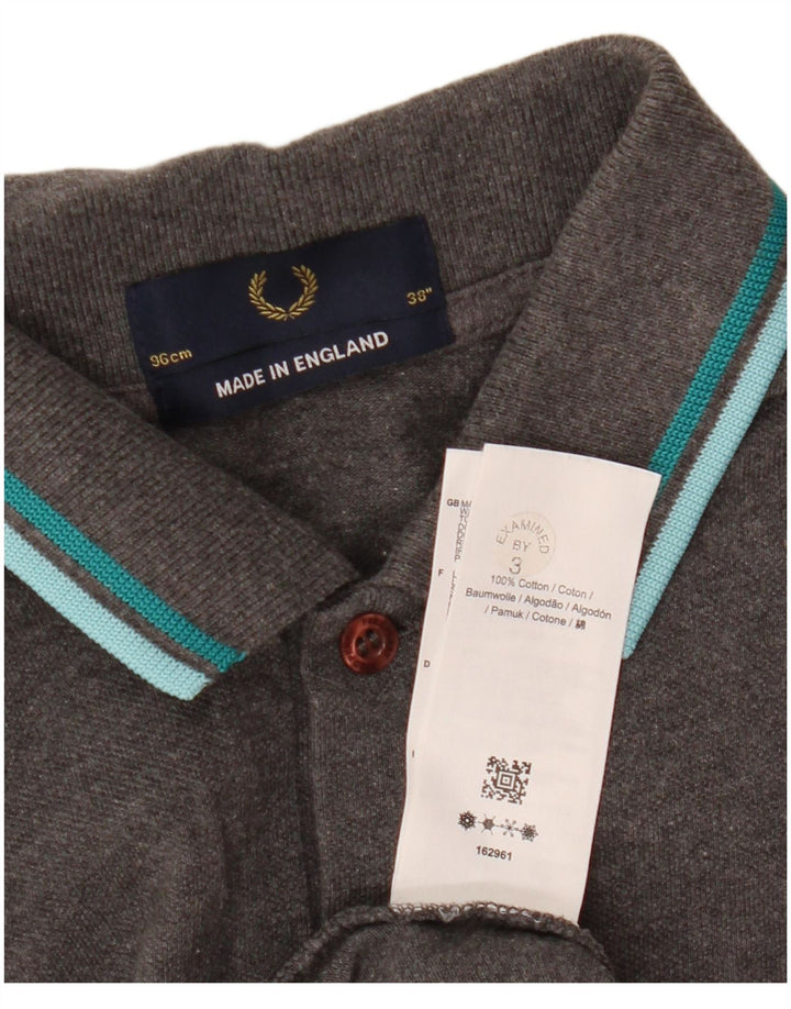 Fred Perry Mens Polo Shirt Small Grey Cotton