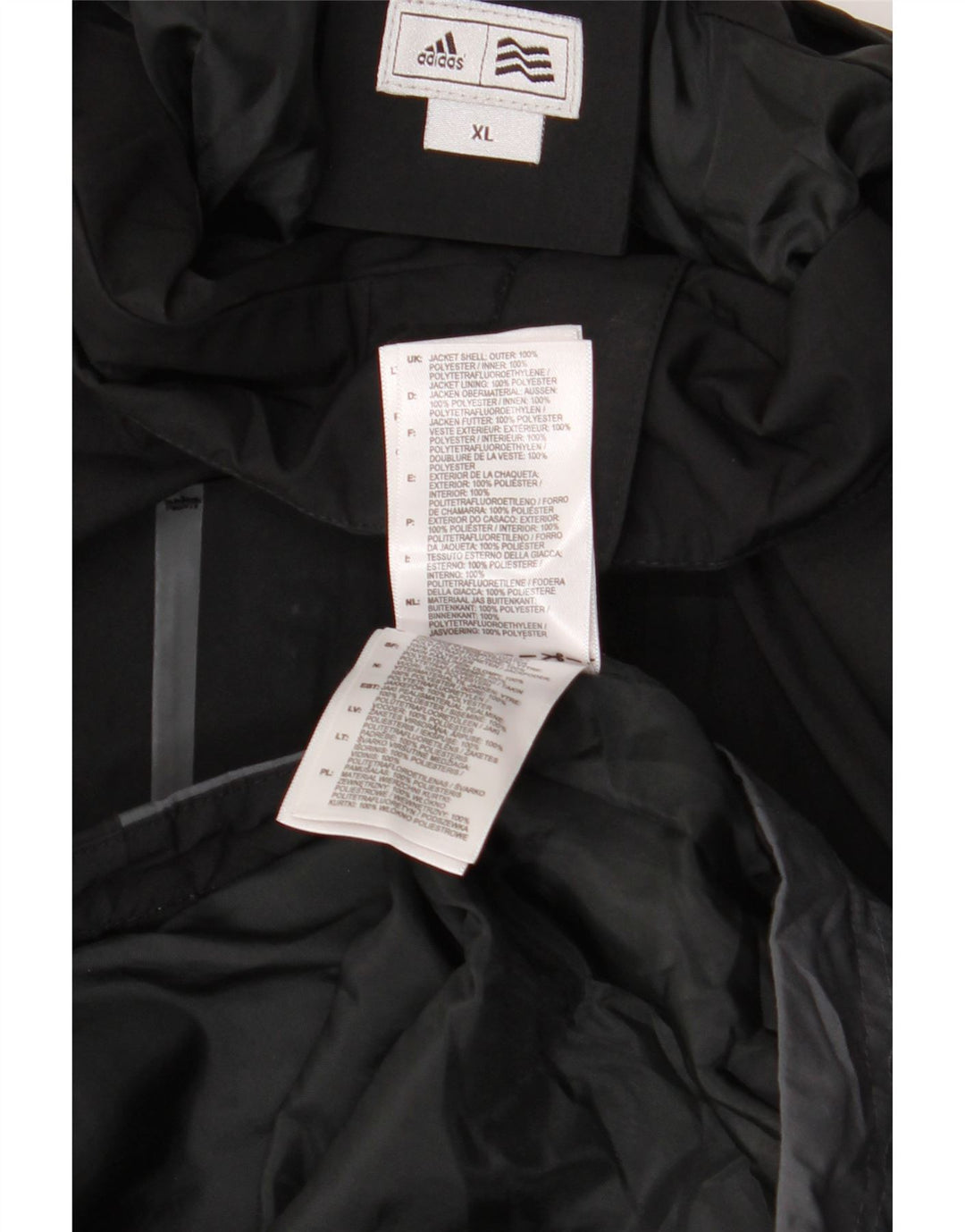 ADIDAS Mens Graphic Windbreaker Jacket UK 42 XL Black Colourblock