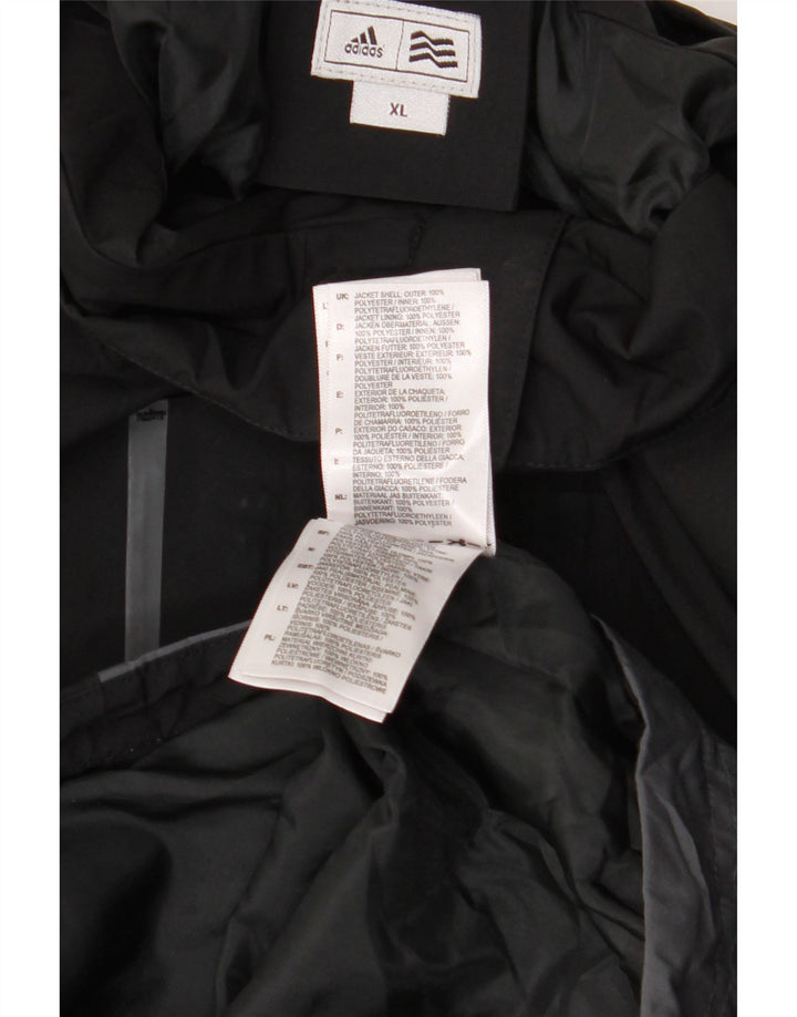 ADIDAS Mens Graphic Windbreaker Jacket UK 42 XL Black Colourblock
