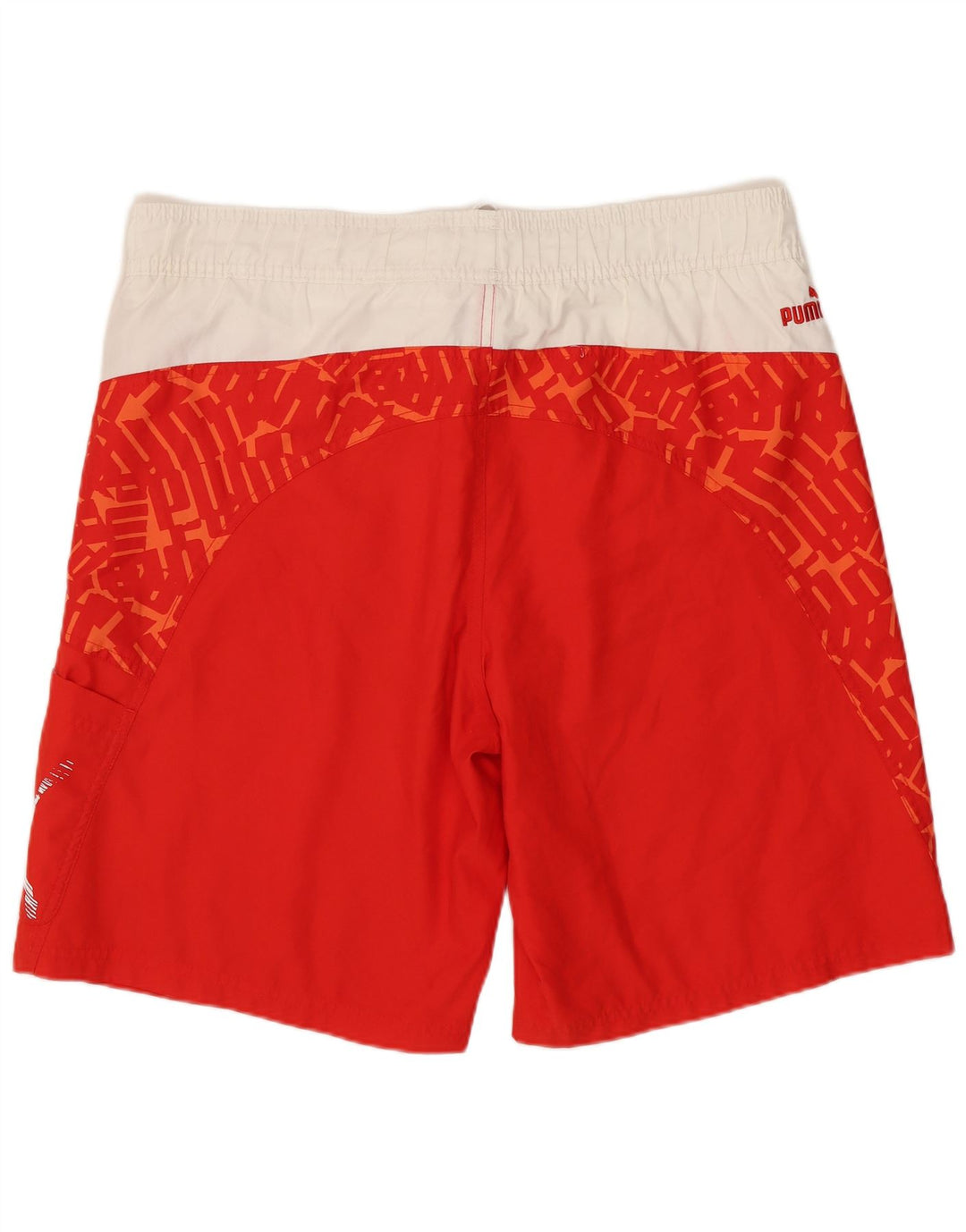 Puma Mens Graphic Swimming Shorts Medium  Red Colourblock Polyester