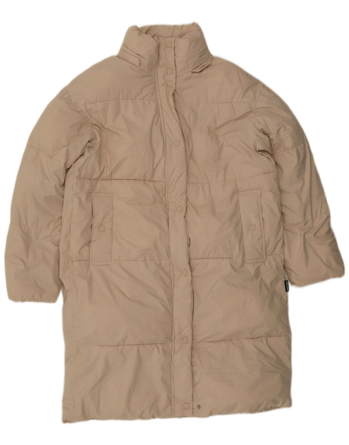ZARA Womens Oversized Padded Coat UK 6 XS Beige Polyester