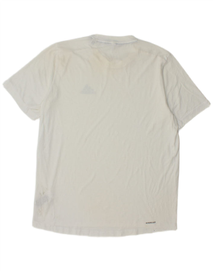 Adidas Mens Aeroready T-Shirt Top Medium White Polyester