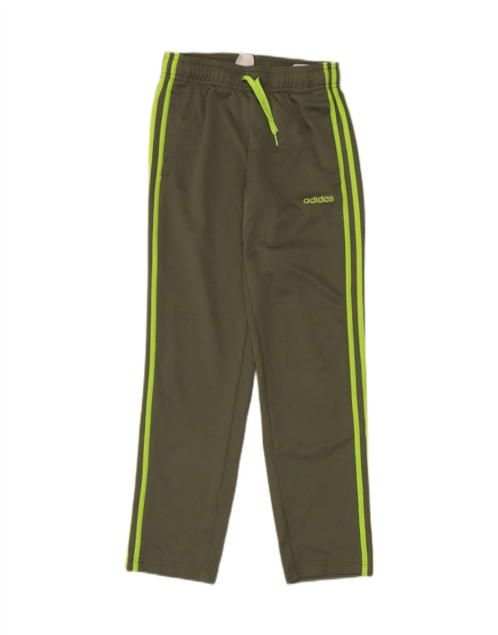 ADIDAS Boys Climalite Tracksuit Trousers 11-12 Years  Khaki Polyester