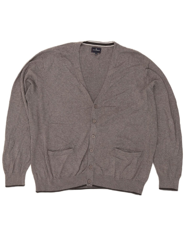 Marks & Spencer Mens Blue Harbour Cardigan Sweater 2XL Grey Flecked Cotton