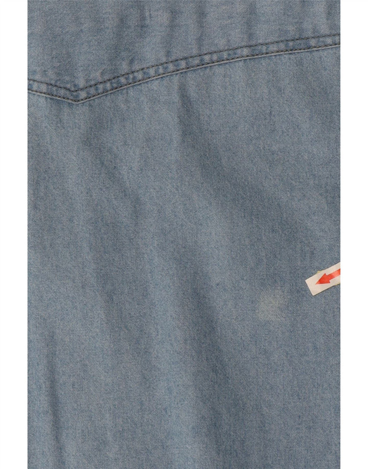 ARIZONA Mens Short Sleeve Denim Shirt Large Blue