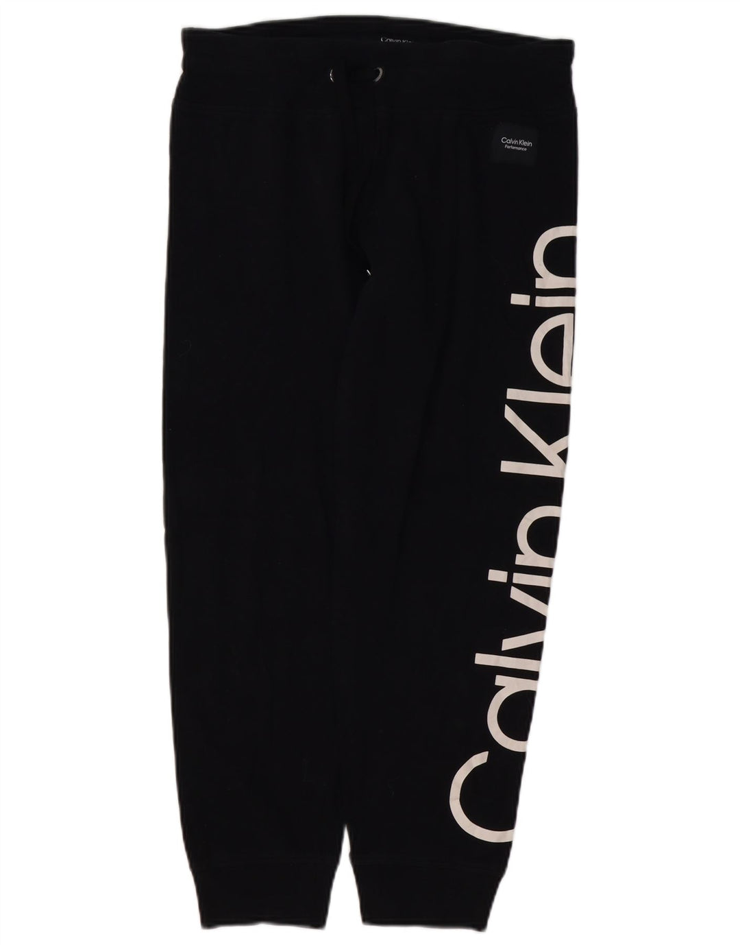 CALVIN KLEIN Womens Graphic Tracksuit Trousers Joggers UK 14 Medium Black