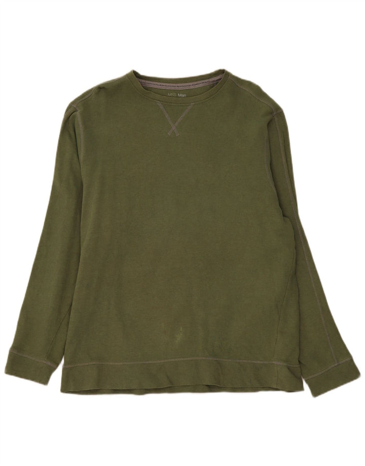 Marks & Spencer Mens Sweatshirt Jumper XL Khaki Cotton