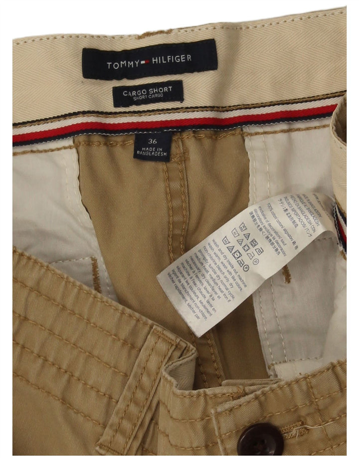 Tommy Hilfiger Mens Cargo Shorts W36 Large Beige Cotton