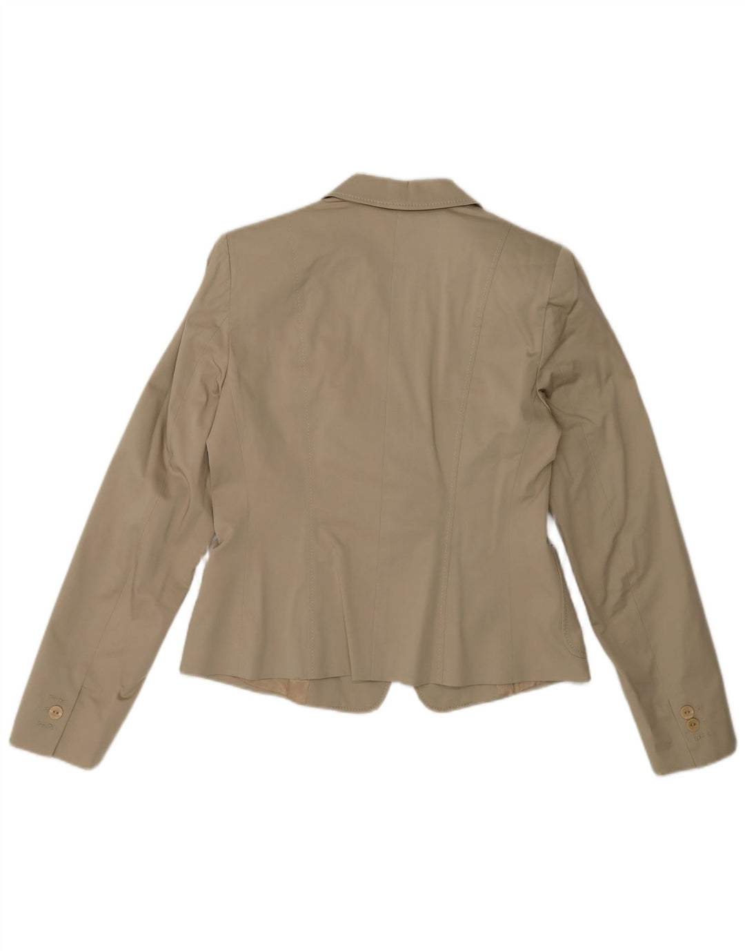 Max Mara Womens 1 Button Blazer Jacket UK 12 Medium Beige Cotton