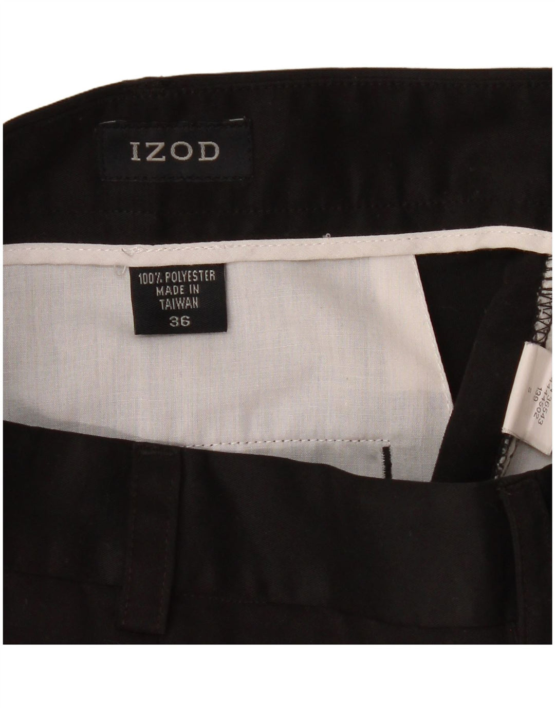 Izod Mens Pegged Chino Shorts W36 Large Black Polyester