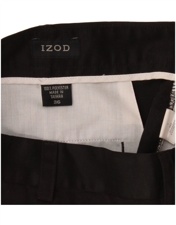 Izod Mens Pegged Chino Shorts W36 Large Black Polyester