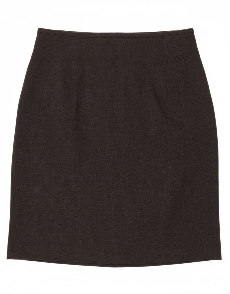 ESCADA Womens Elements Straight Skirt EU 38 Medium W30 Grey Wool Vintage Escada and Second-Hand Escada from Messina Hembry 