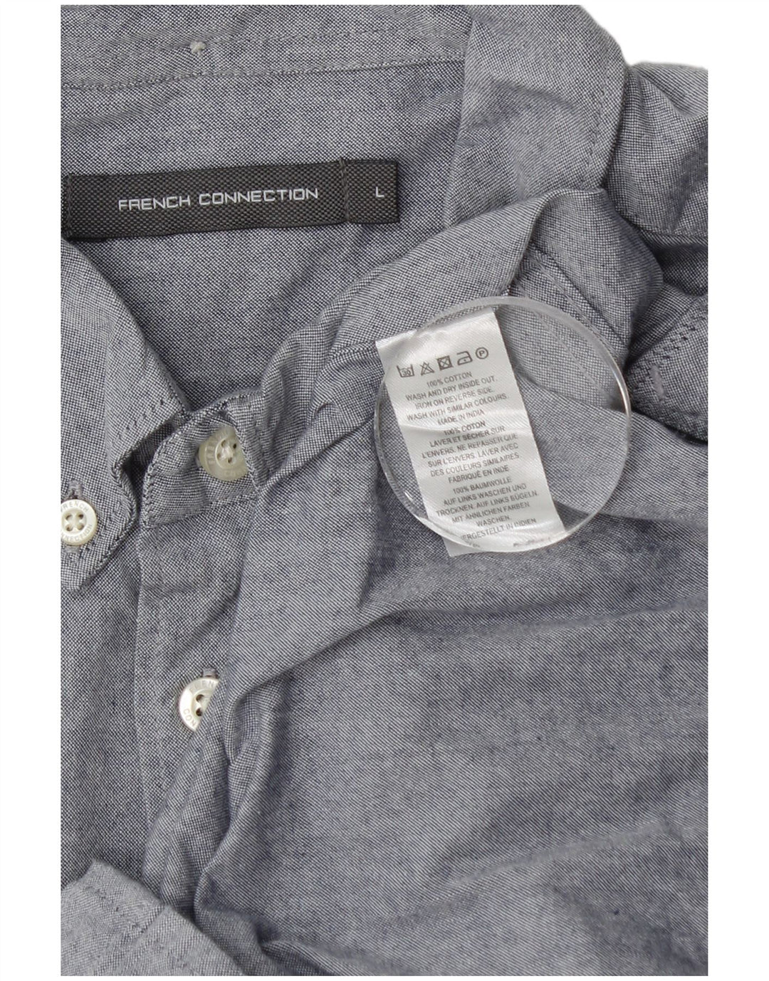 French Connection Mens Shirt Large Blue Cotton