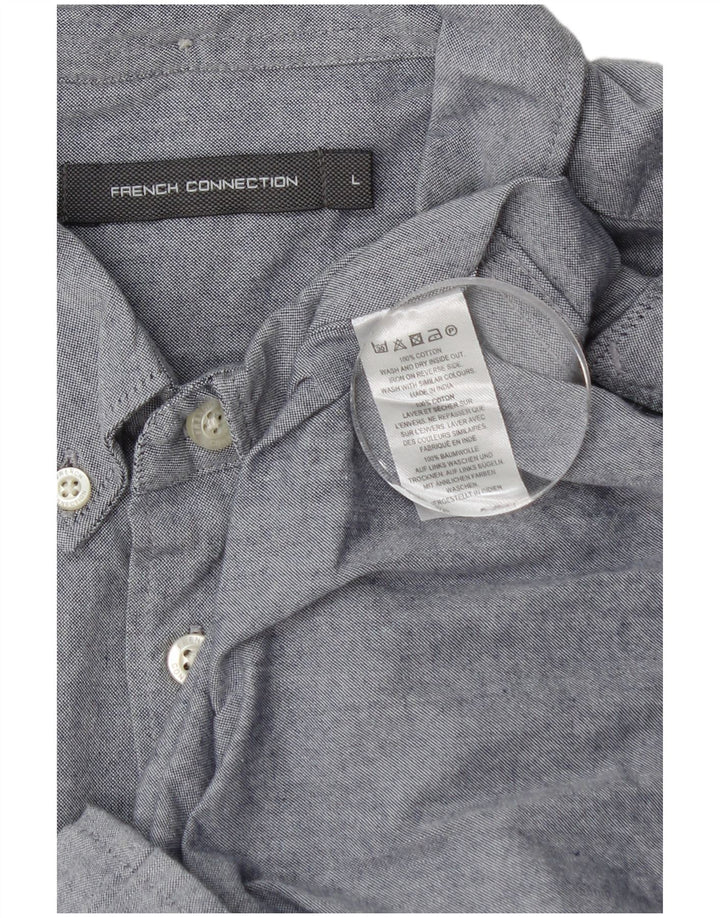 French Connection Mens Shirt Large Blue Cotton