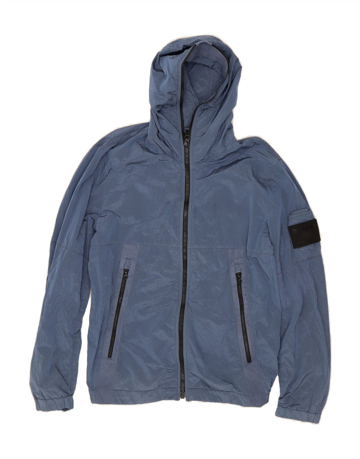 REPLAY Womens Hooded Rain Jacket UK 18 XL Blue Polyamide Vintage Replay and Second-Hand Replay from Messina Hembry 